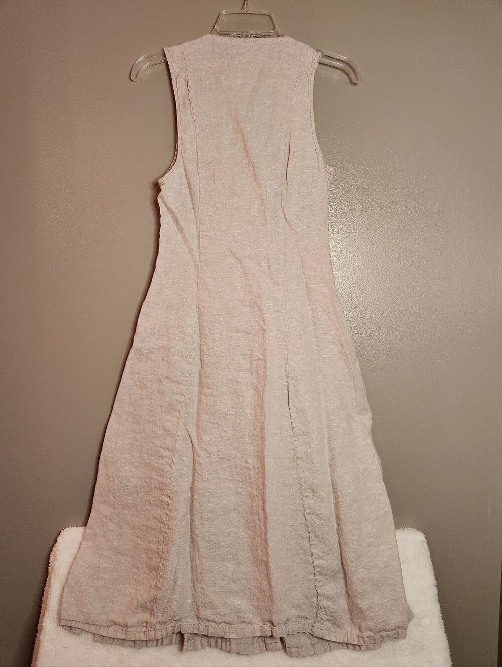 Tahari Sleeveless Linen Button-Front Maxi Dress in Light Beige Size 2 - Picture 12 of 14